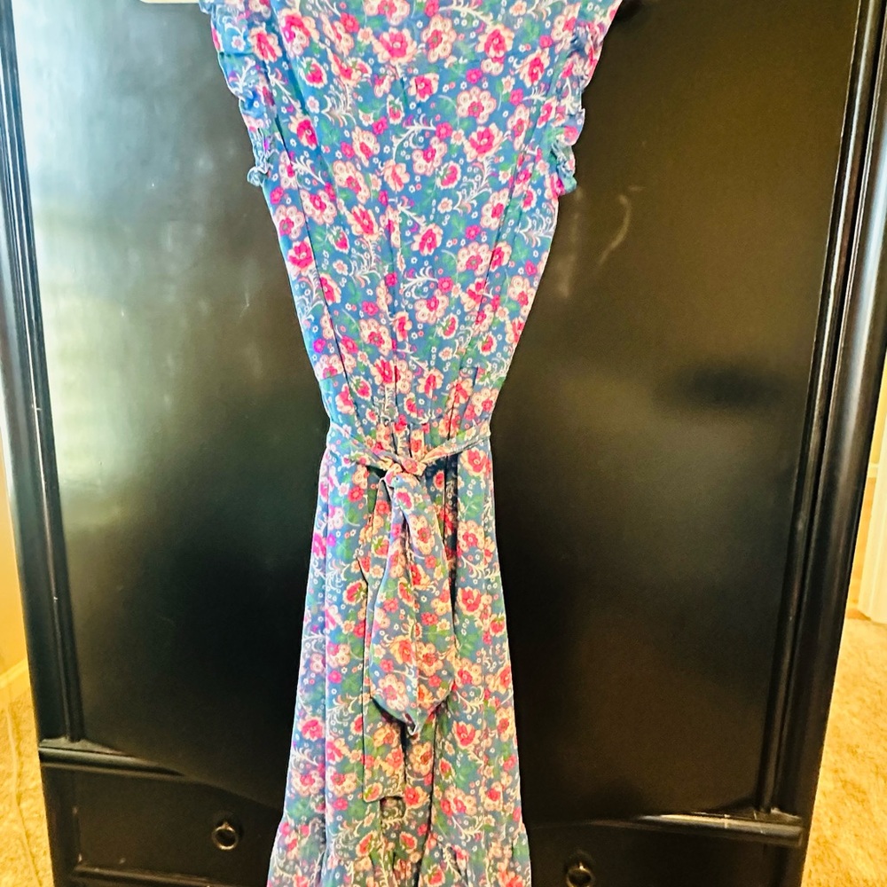 Boden Floral Ruffle Maxi Dress